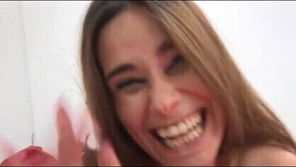 Ordering hamburger with dildo inside pussy! Natalia