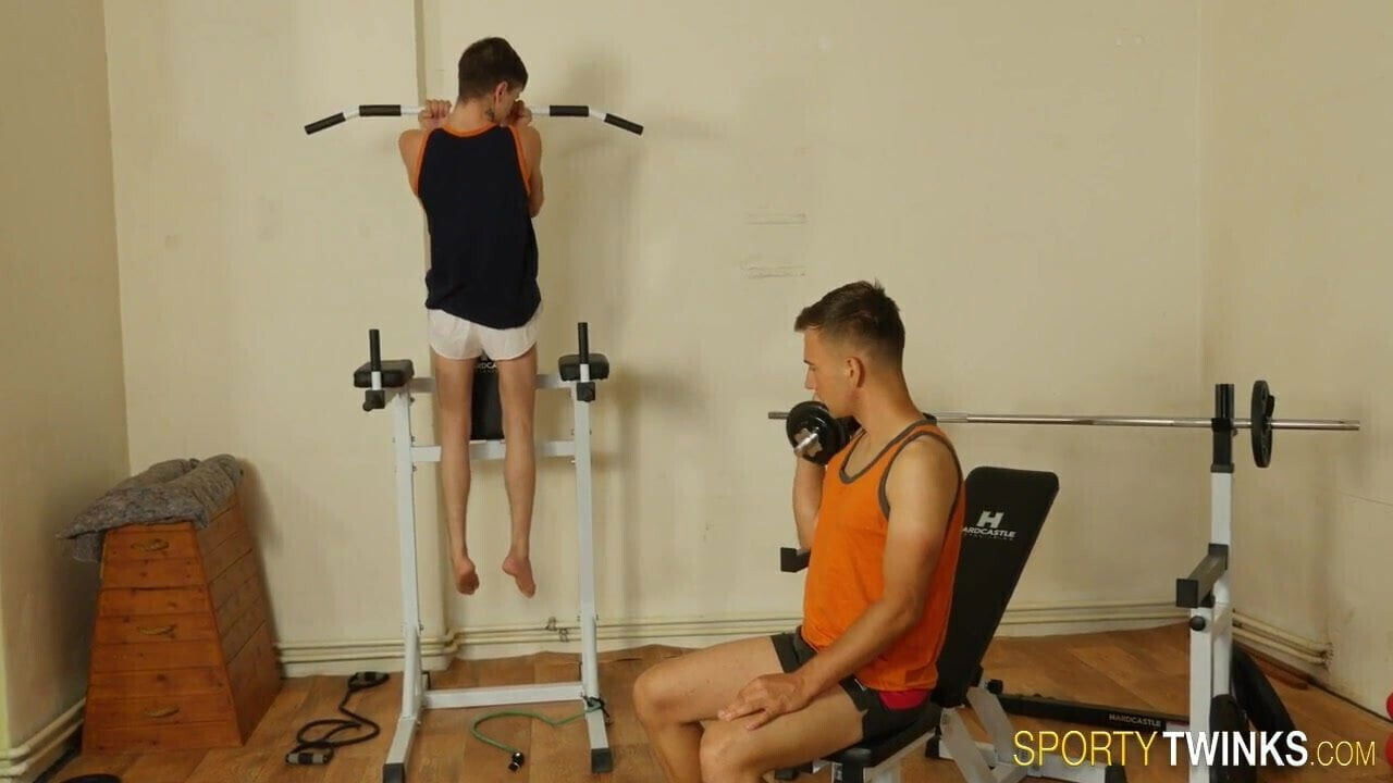 Inked teen twink locker room sucked