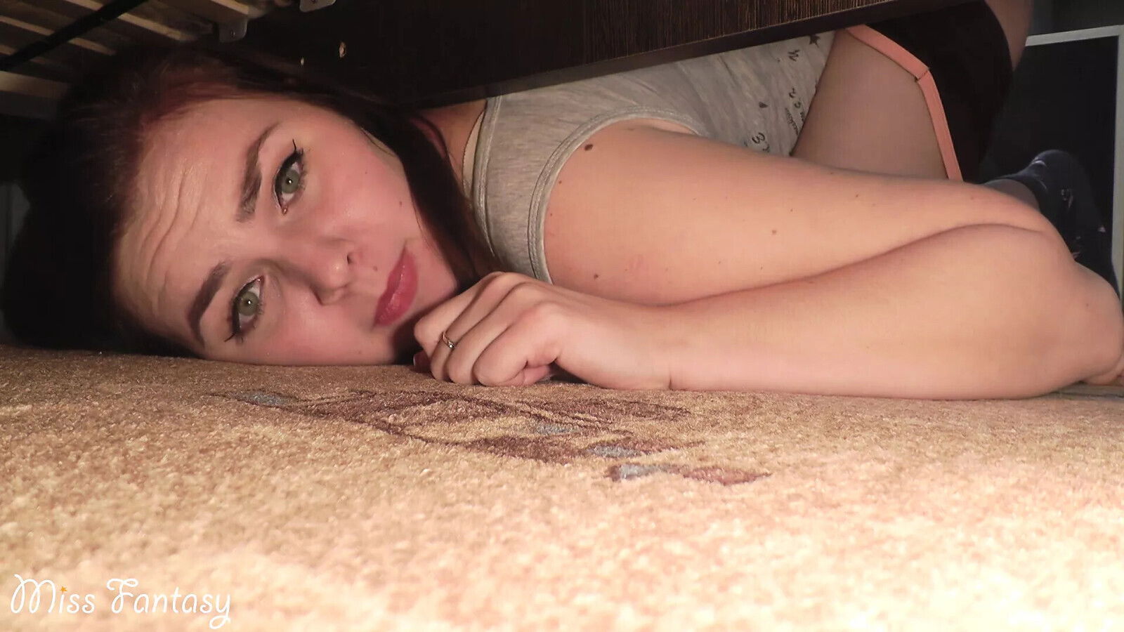 Fucked stepsister when stuck under