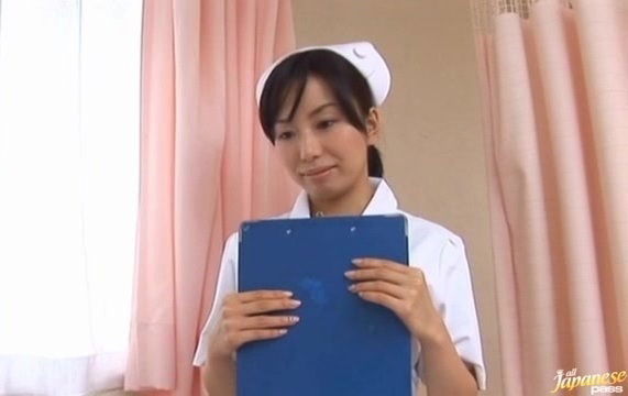 Asian nurse Hina Hanami spreads legs ride large dick