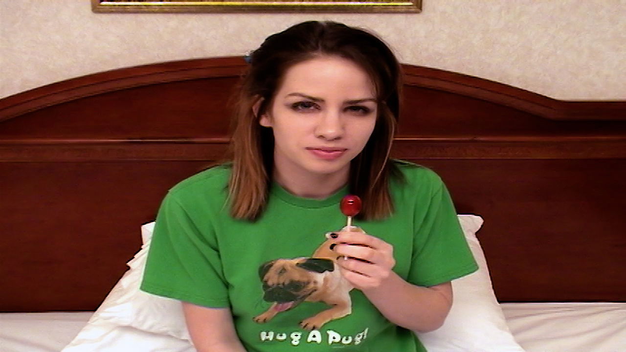 Skinny Young Girl Shoves Lollipop
