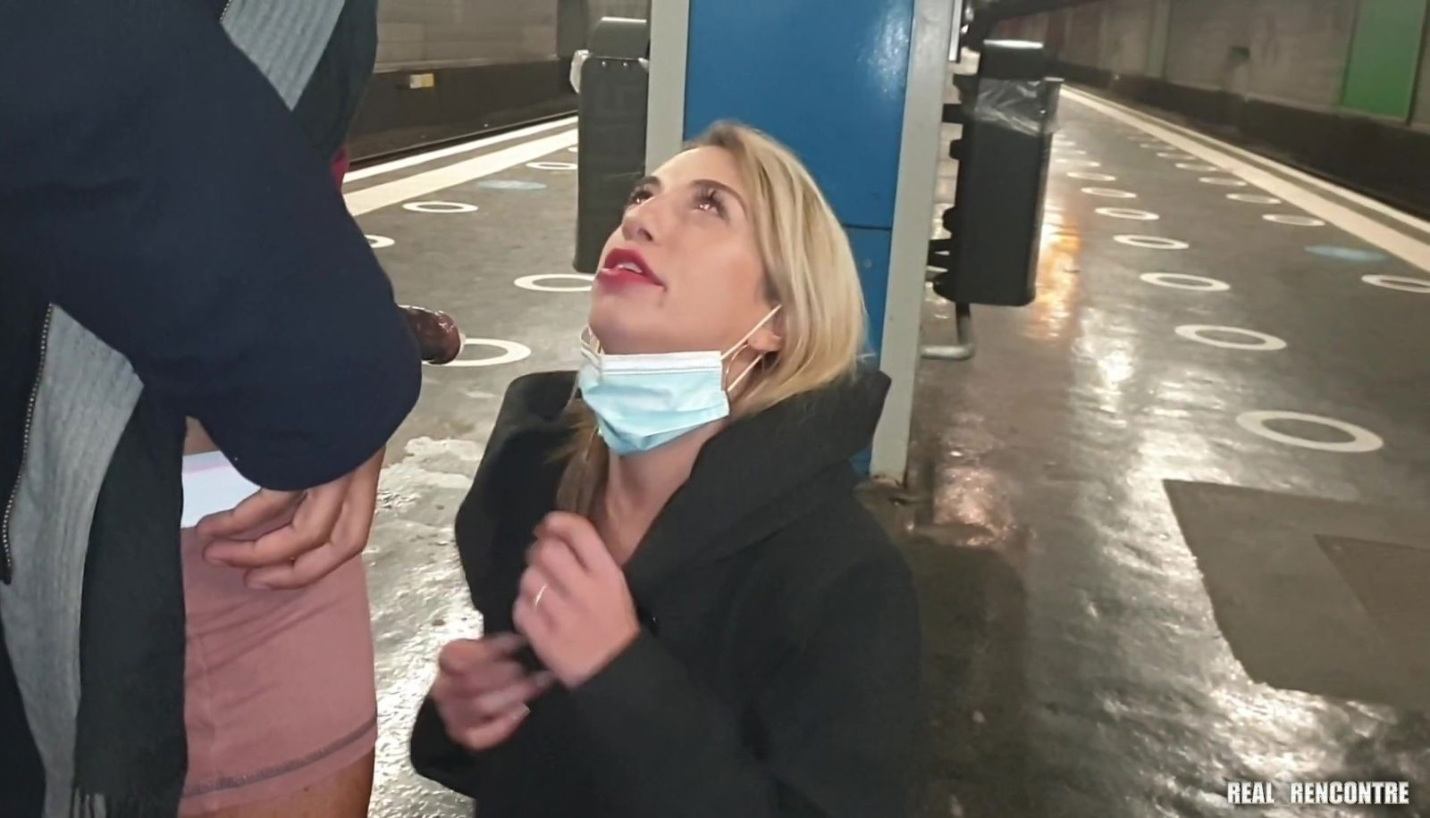 French Nympho Megane Lopez Cheats Boyfriend With Stranger Train Station