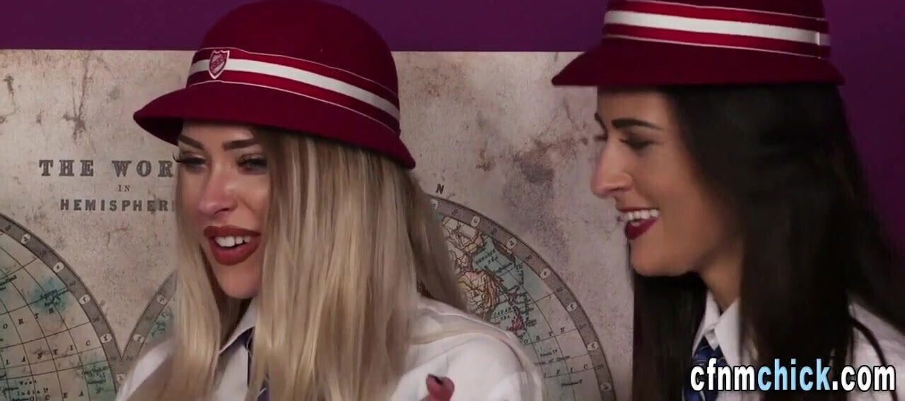 Ebony uniform sucks naked black