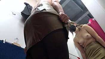 Voyeur peeks under skirt public. with hidden camera fitting room spies girl with juicy nylon tights. Foot fetish.