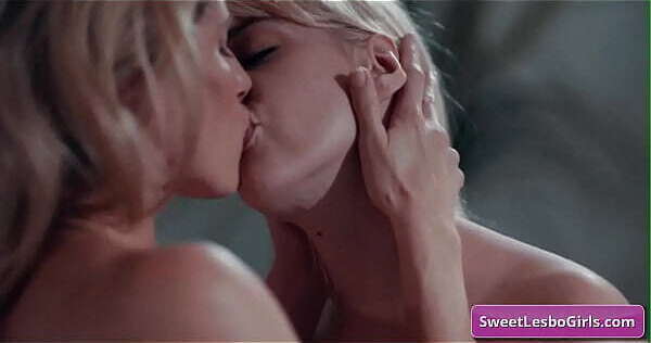 Lovely blonde lesbian babes Lena Paul, Sinn Sage kissing tender eating each other pussy