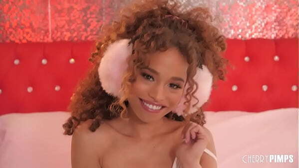 Cherry Year Cecilia Lion Cute Petite Black Teen With Natural Strips Masturbates