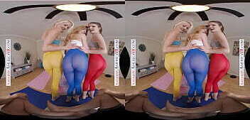 Naughty America Aiden Ashley, Ashley Lane, &amp_ Sparx deeper stretch after their yoga session