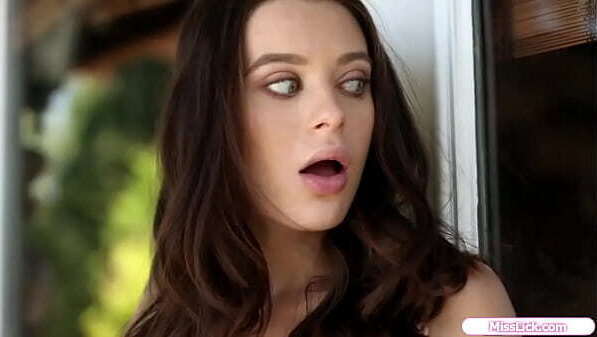 Brunette shares busty with stepsister