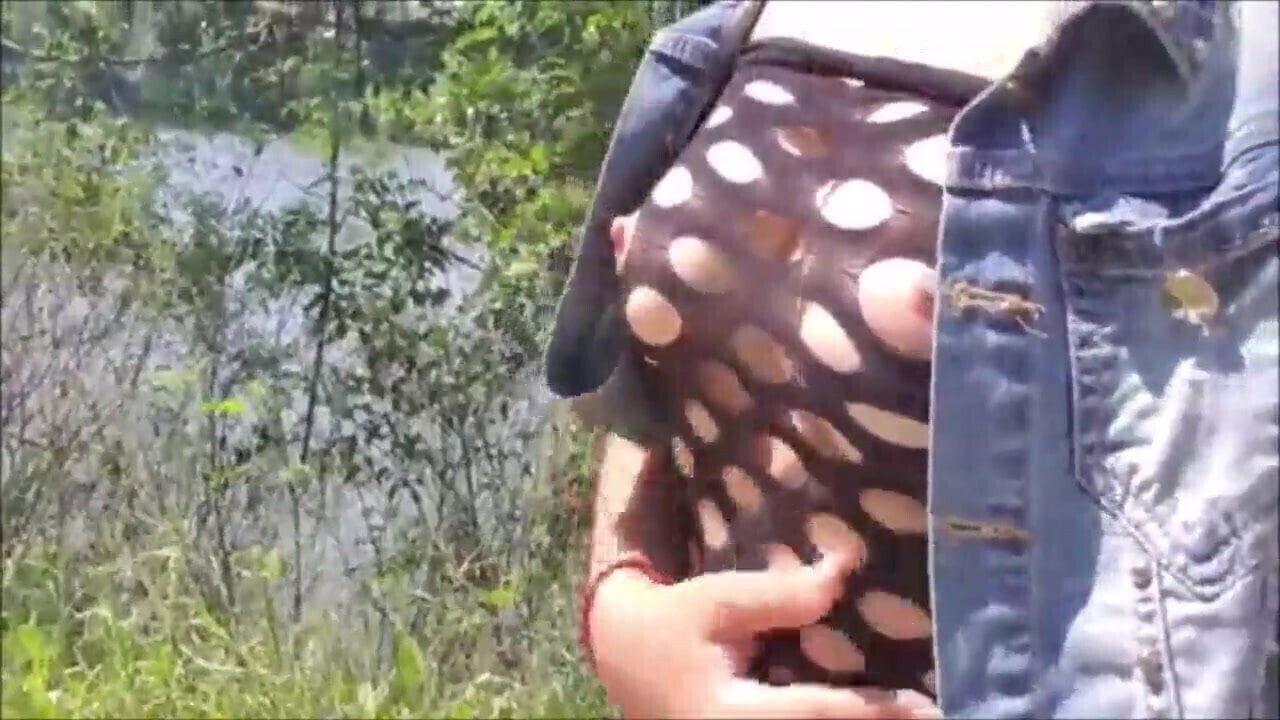 Busty lady gets open