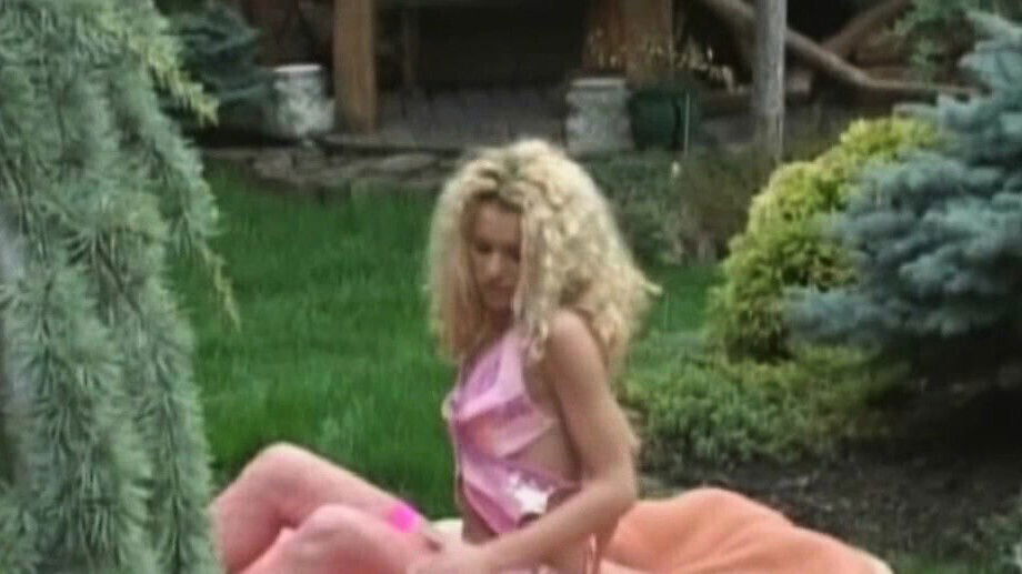 Jaqueline Stone giving blowjob outdoors