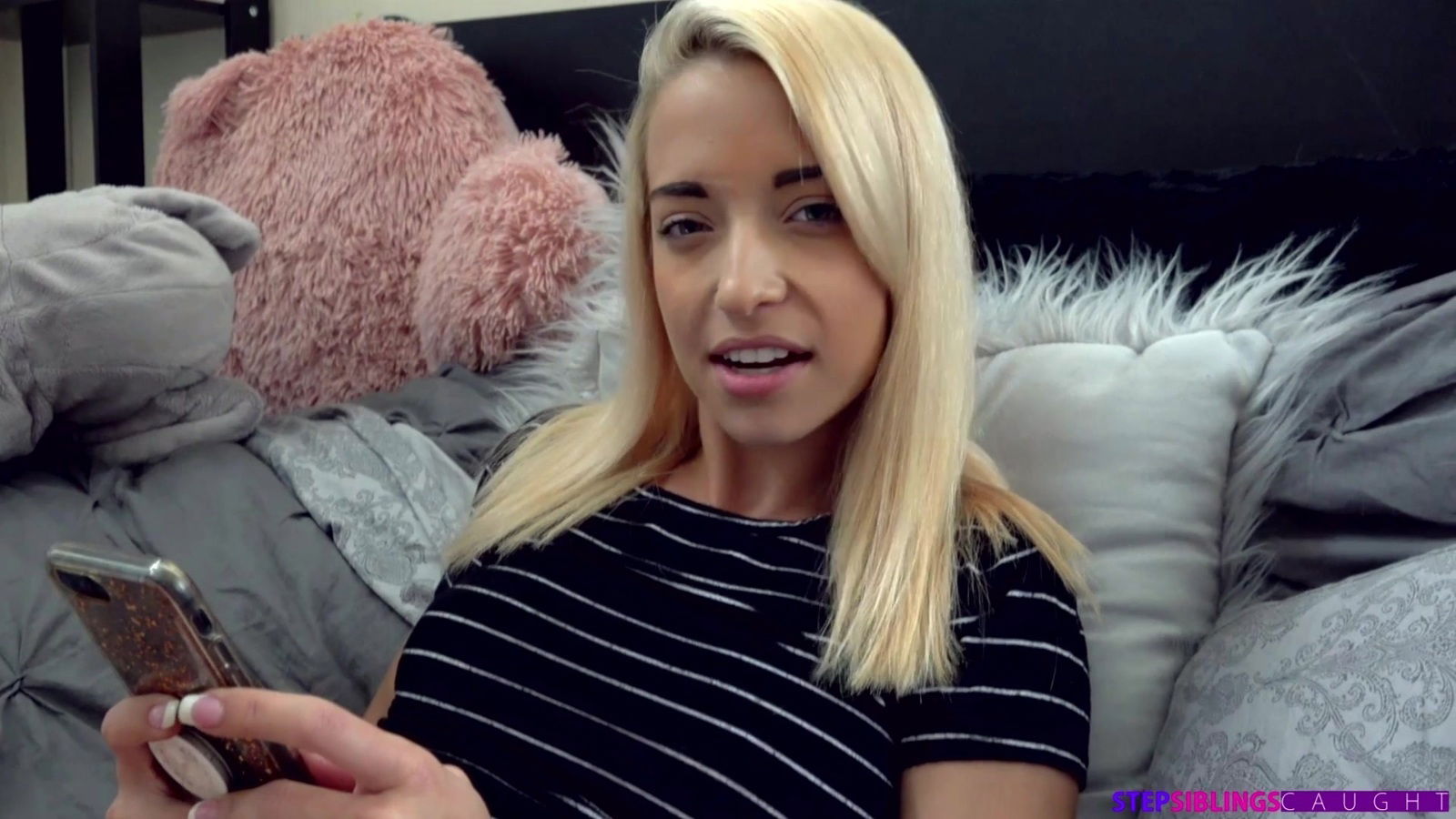 Sweet blondie Paisley moans during passionate lovemaking