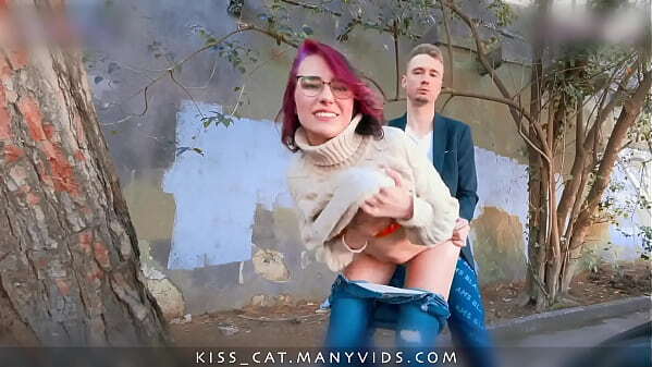 KISSCAT Love Breakfast with Sausage Public Agent Pickup Russian Student Outdoor