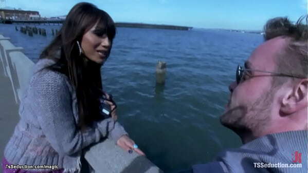 Shemale fucks handcuffed