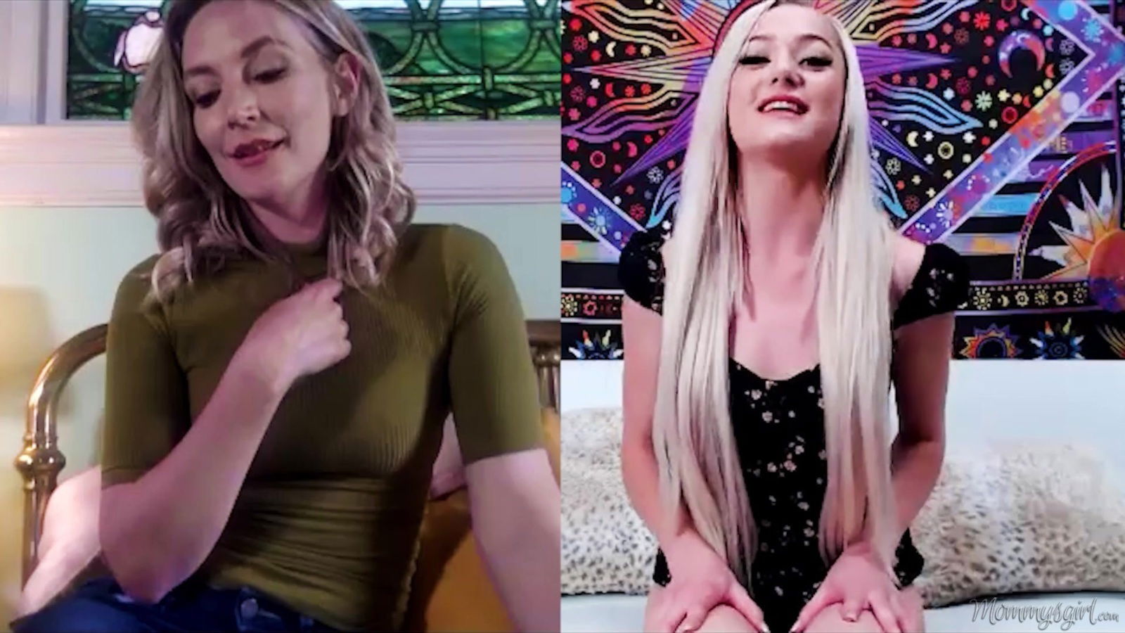 Sexy babes Mona Wales Morgan Rain tease each other