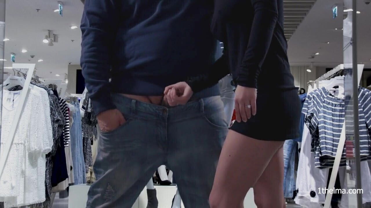 risky quick public handjob crowded shopping mall