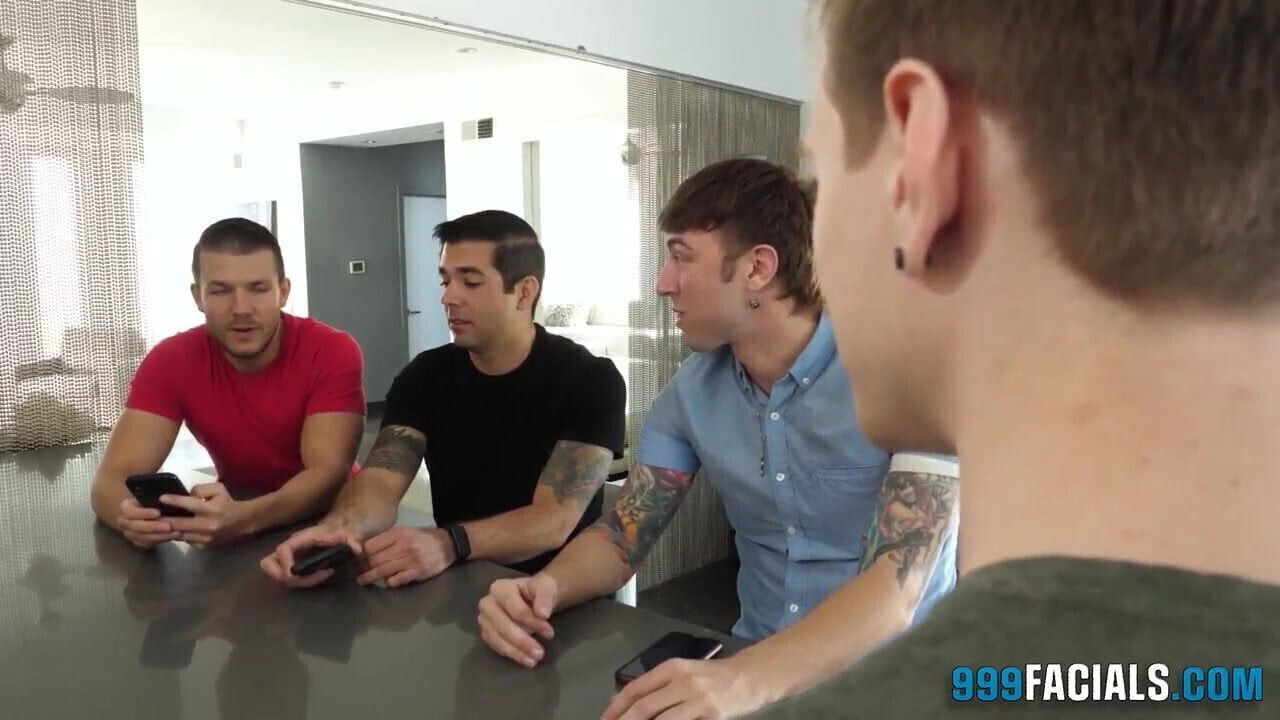 Mature blonde sucks cocks blowbang