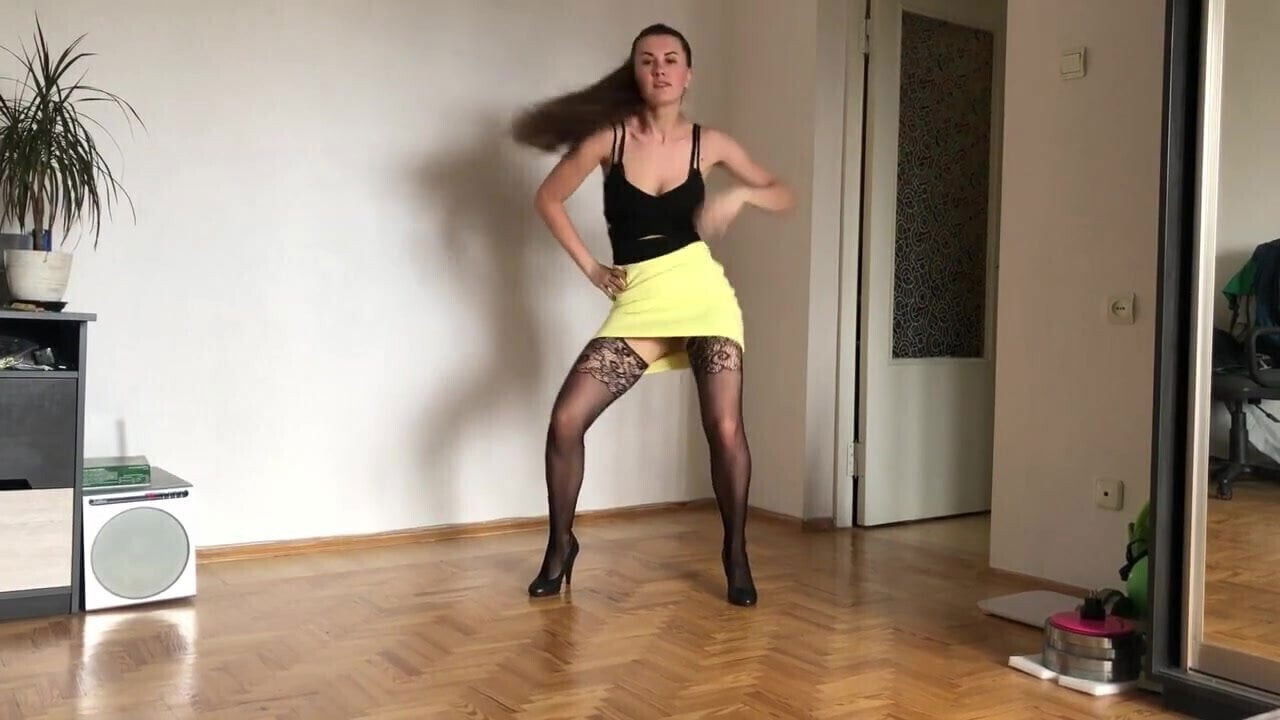 Sexy Olga Striptease Black Stockings