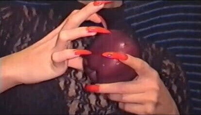 long nails black stocking