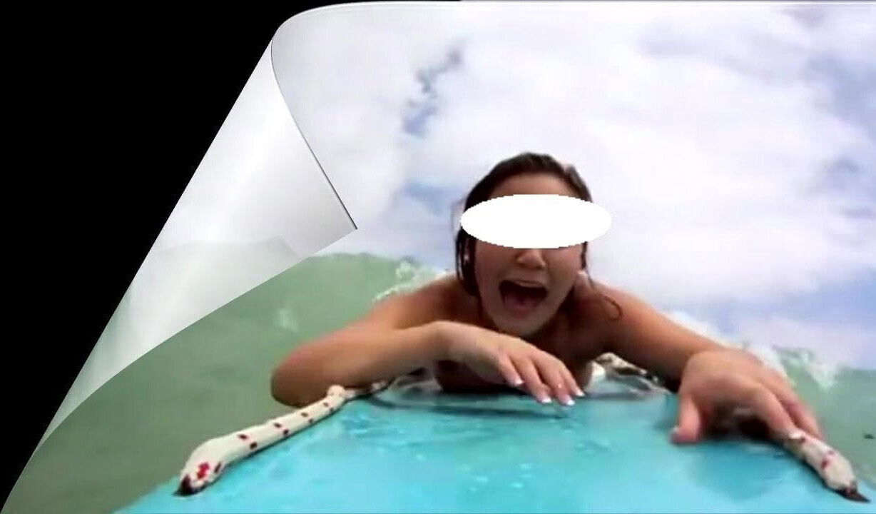 wife's bikini fell while swimming.