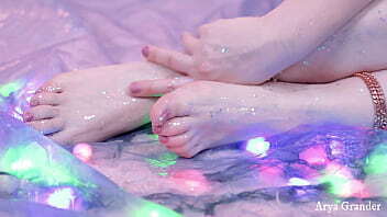 Shiny glitter Feet Video, Close up
