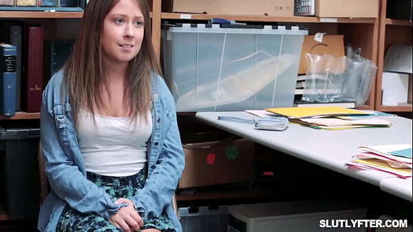 Shoplifter teen Angeline spreads wide open gets fucked