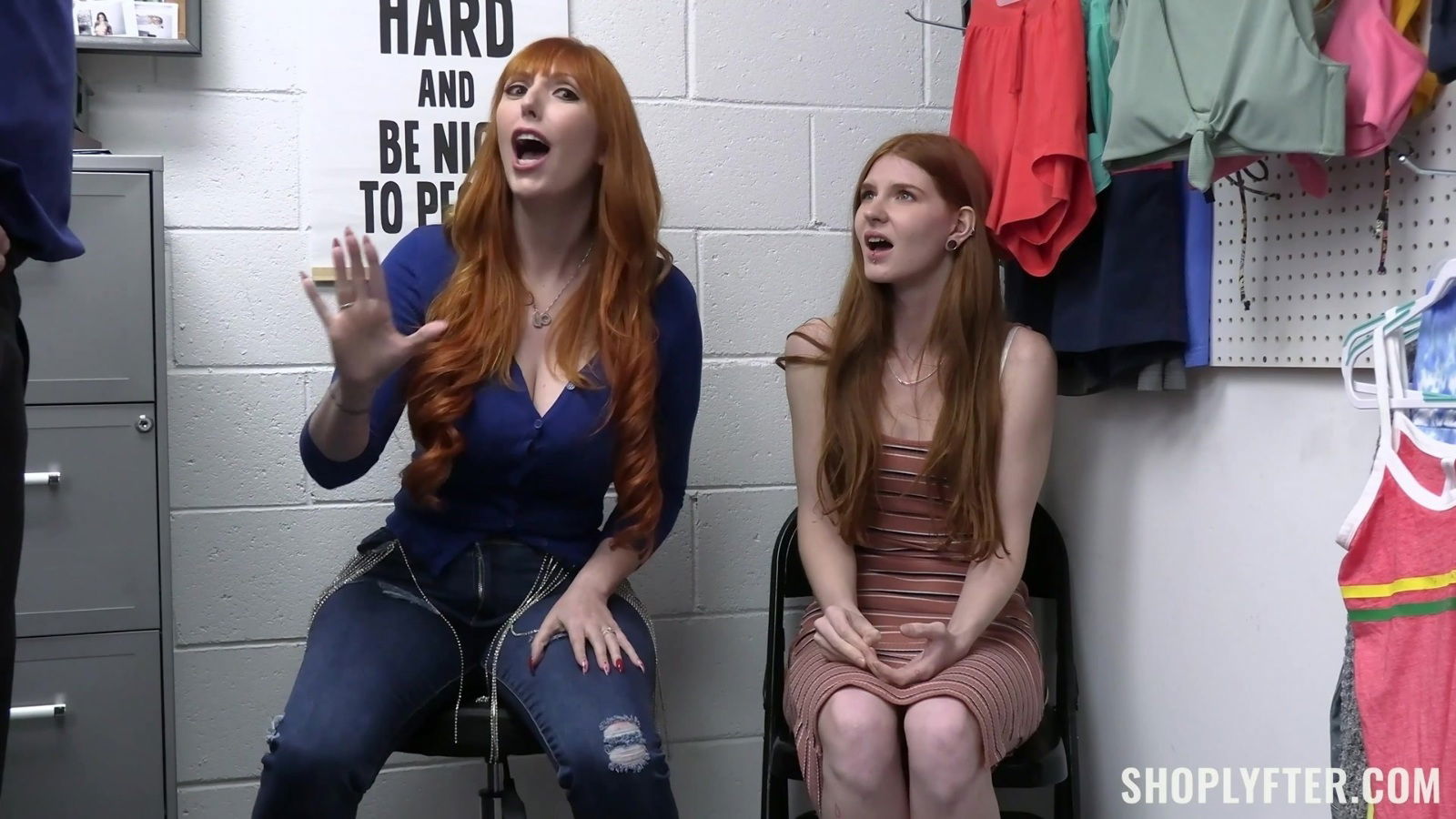 Redhead cuties Jane Rogers and Lauren Phillips get fucked in the office