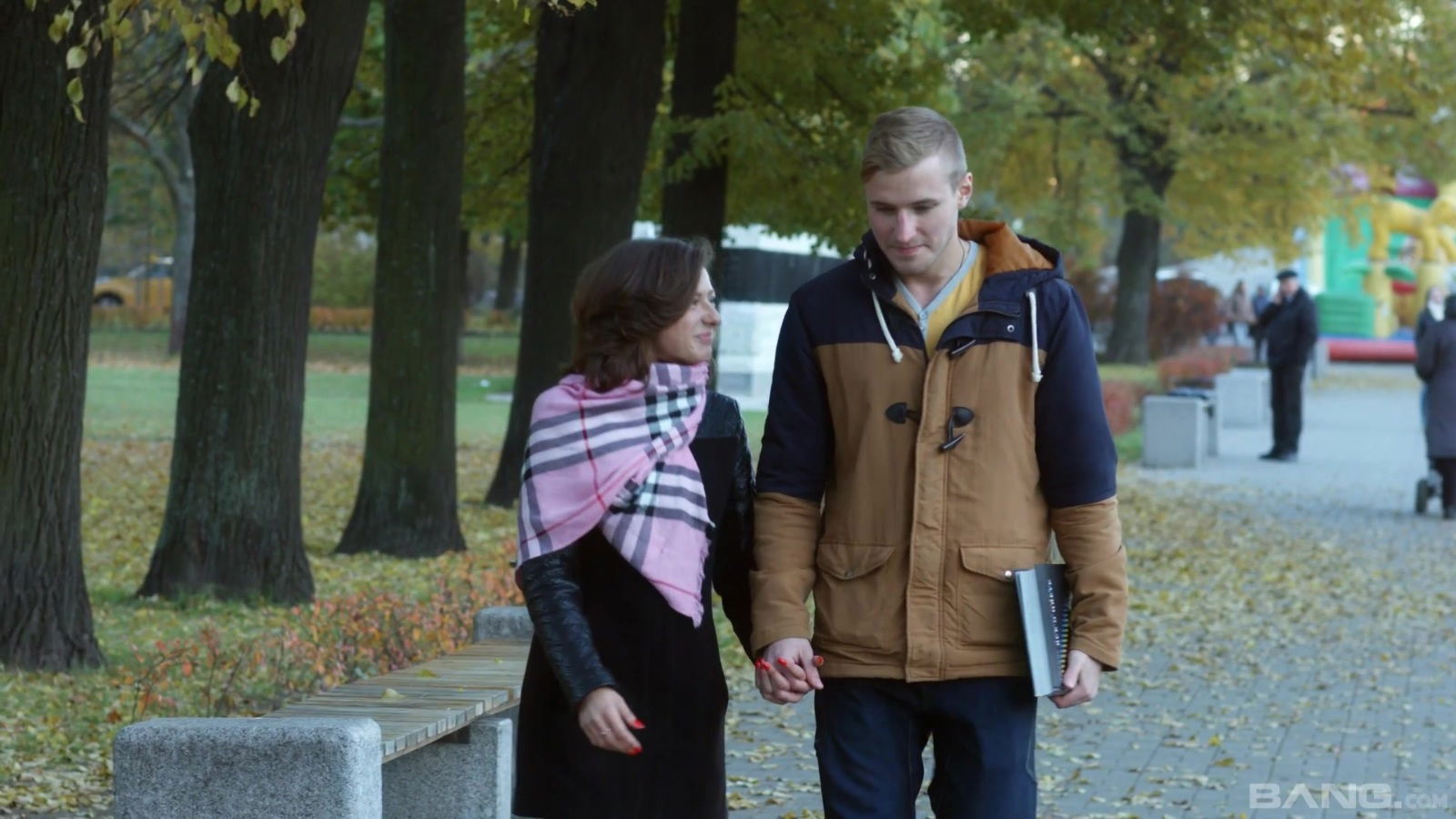 Sensual fucking sofa with shaved pussy brunette Sandra Welness