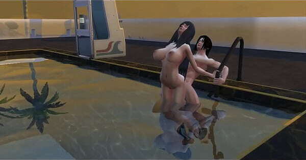 Boruto itachi toma trago hinata terminan piscina follando como toda puta gusta sexo