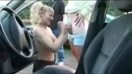 parking wife with strangers