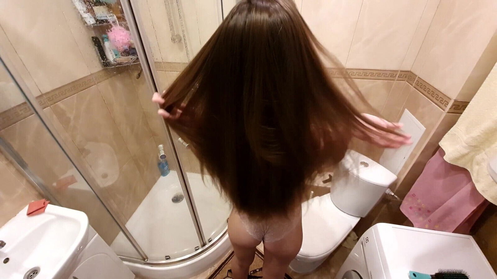 Hottest Hairjob Very long hair, blowjob, hair