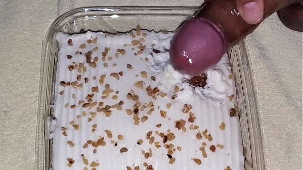 Fucking cream covered carrot cake unloading favorite frosting tasty treat.