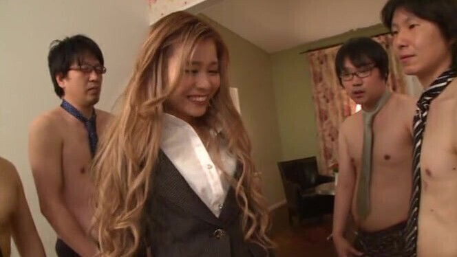 Group with fine girl from office