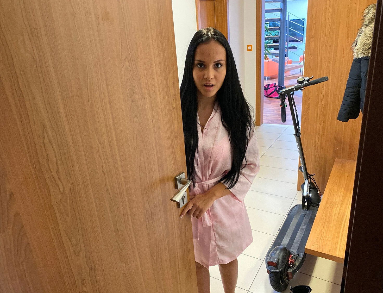 DEBT4k. Angry tears brunette’s clothes penetrates