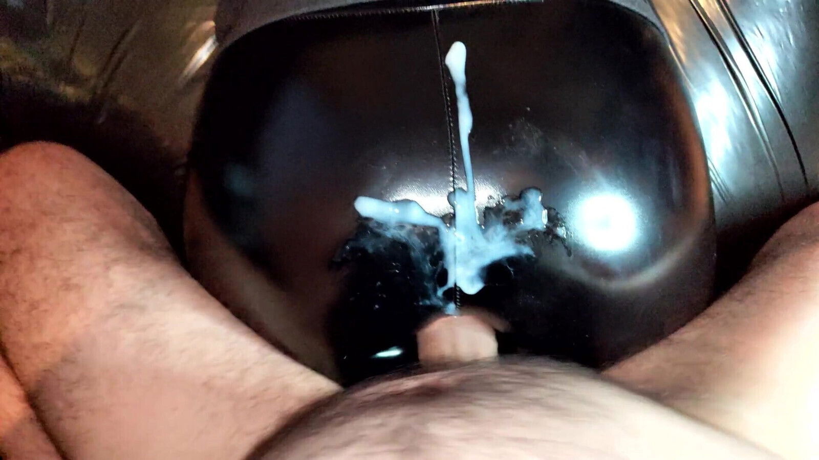 Fuck Leather Leggings after Cumshot