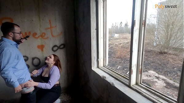 Painted graffiti fucked next motorcyclist (Russian, tits)