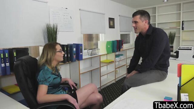 Brunette beauty Candy Marie gets analed office