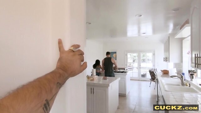 Busty cuckolding slut gets fucked