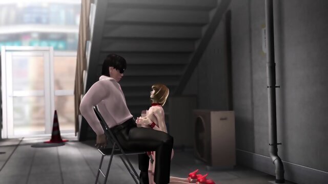 Blonde anime girl with best huge boobs getting pussy facialized hard