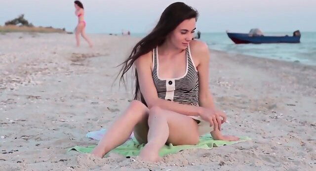 unclothed public seaside