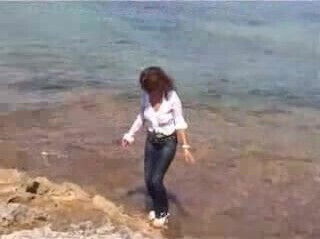 Marjorie getting muddy ocean outdoor