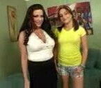 Sexy MILF and her hot daughter's friend share a big cock