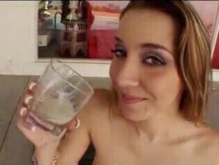 Deliah Strong drinks sticky creamy sperm