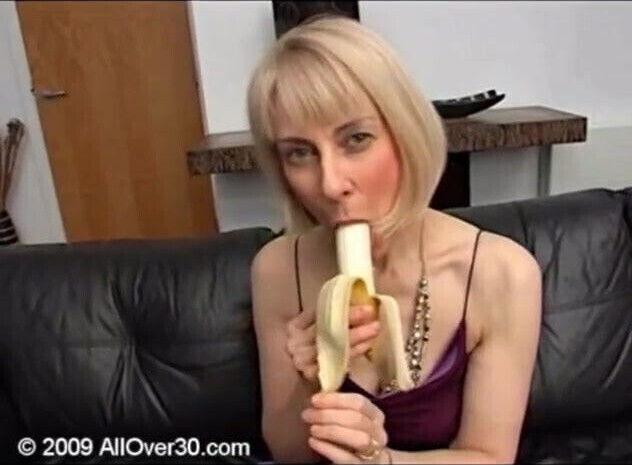 Hazel pleasures herself with banana
