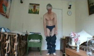 Strip, Wank and cum close-up