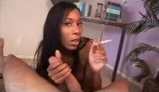 Hot Ebony Handjob And Smoking Fetish 3 FG09