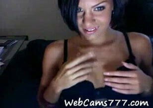 sexy girl strips and masturbates on webcam