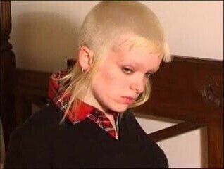 Blonde lili in a plaid skirt and black panties FM14