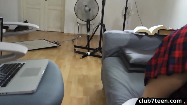 Merry masturbates school uniform