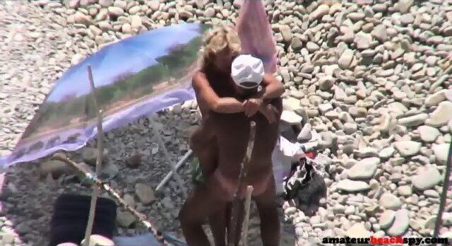 nudist couple fucking exposed public beach