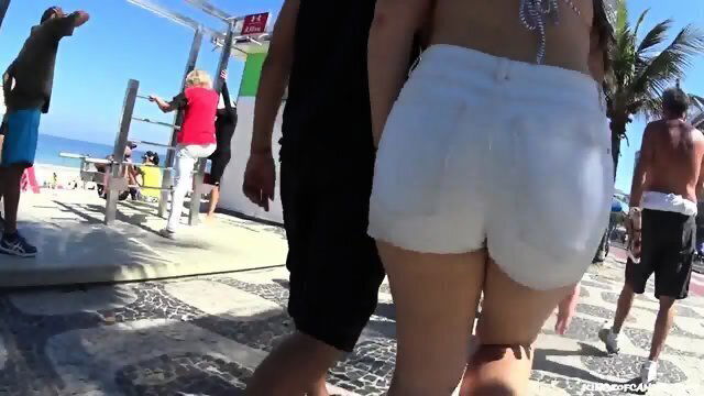 Plump Teen Booty White Jeans Shorts